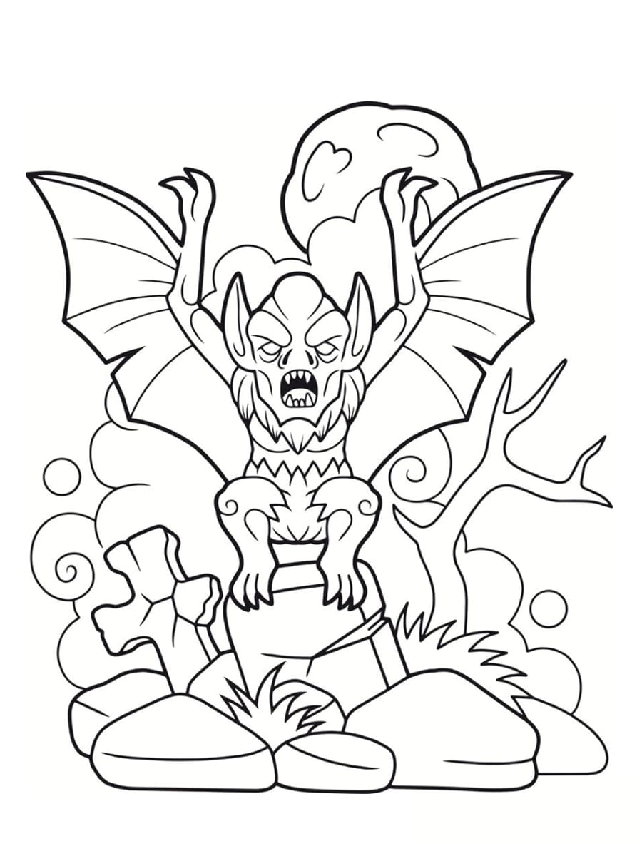 Coloriage Vampire Ne Sort Que La Nuit - Vampire à imprimer